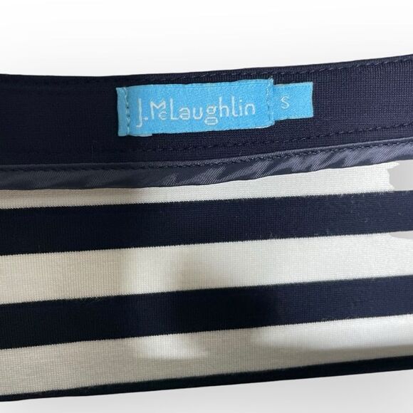 J. McLaughlin Black and White Striped Ponte Dress - Picture 3 of 4